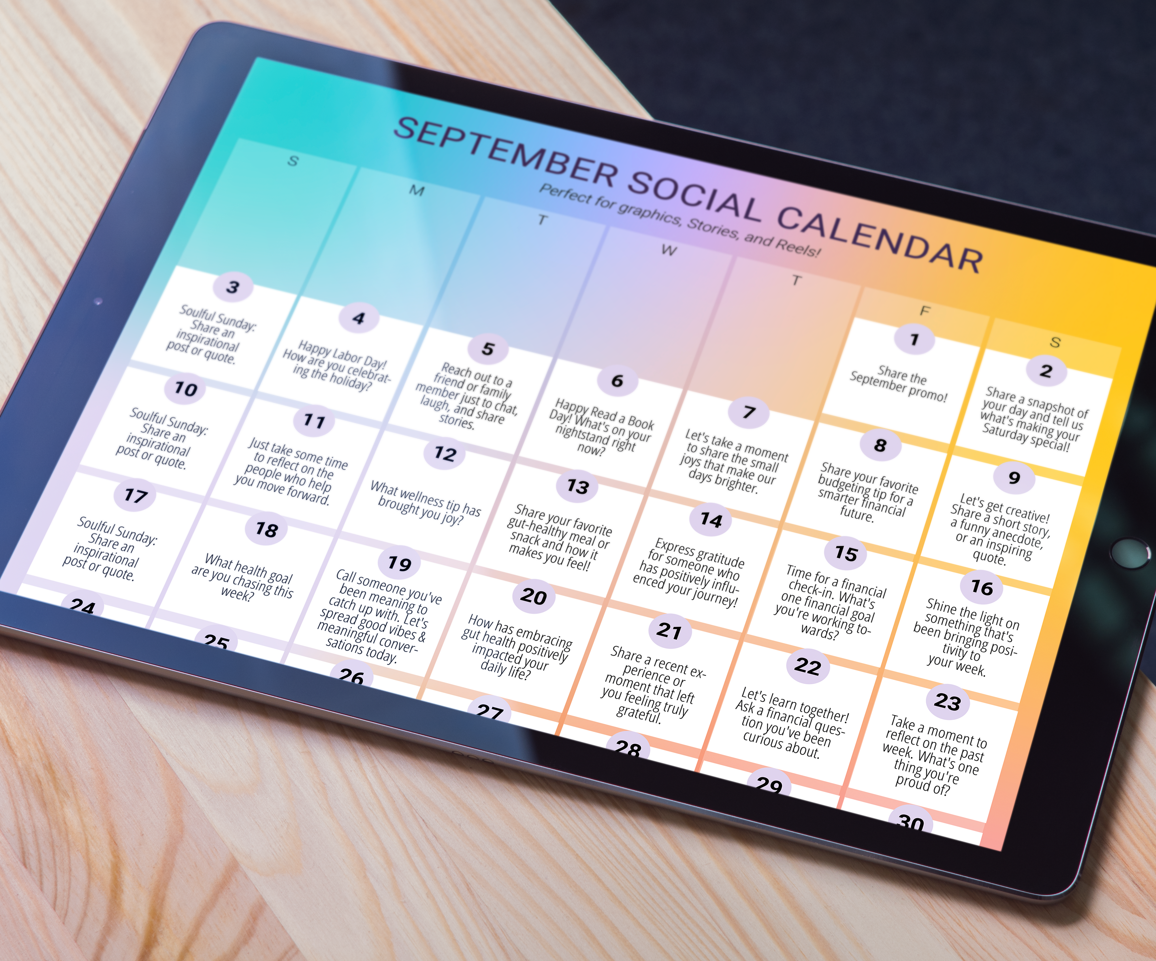 September Social Calendar